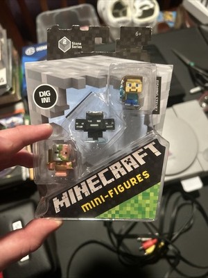 Minecraft Minifigures Stone Series 2 Zombie Pigman + Wither + Fishing Steve NIB