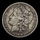 1896 S Morgan Silver Dollar Us Coin San Francisco Mint F Fine
