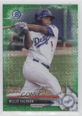 2017 Bowman Chrome Prospects Mega Box Green Refractor 26/99 Willie Calhoun 8cg