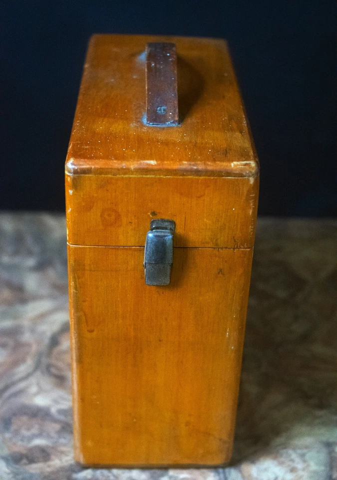 Vintage Wooden Microscope Case A.W. Watson & Sons London Box 22x22x10cm - Image 3 of 4