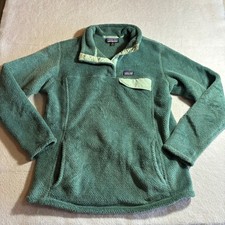 Patagonia Re-Tool Fleece Pullover Snap T Kids Size XXL Green Girls