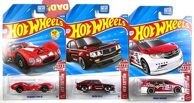 Hot Wheels Red Edition 7,8,9 Honda Odyssey, Maserati Tipo 61, Mazda RX-3 2026 3X