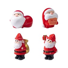 4Pcs Festives Santa Resin Figurines Christmas Home Desk Decoration Ornaments