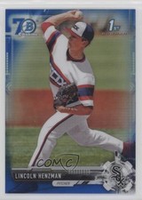 2017 Bowman Draft Chrome Blue Refractor 70th Anniversary Lincoln Henzman s3g