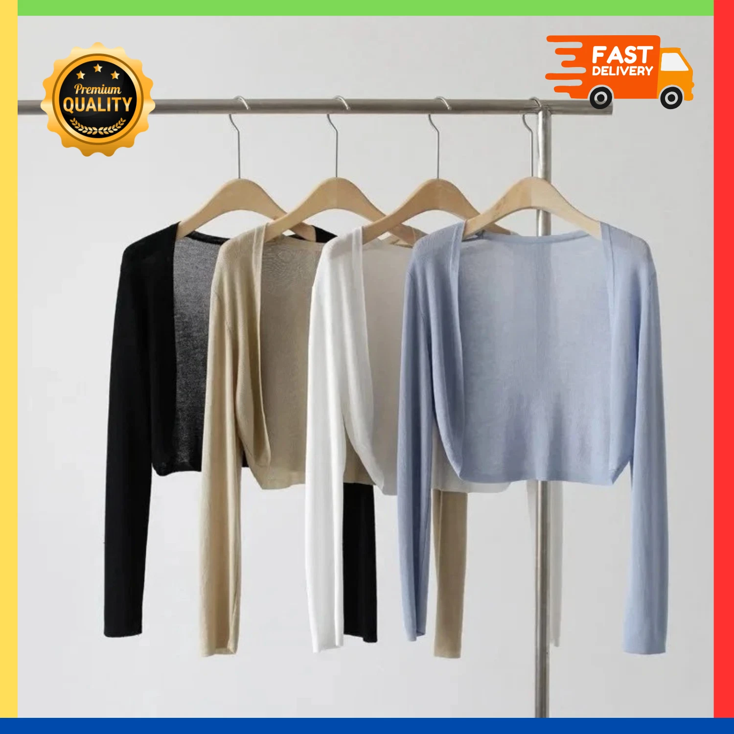 Sun Protection Knit Cardigan Women's Thin Coat Ice Silk Outerwear Cover-up Shirt