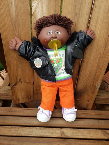 Vintage Cabbage Patch Kids - AA African Headmold #4 Designer Line Boy - Outfit