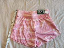PUMA girls Pink Tie Dye Athletic Shorts Knit Polyester Activewear XS