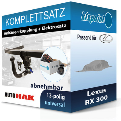Für Lexus RX 300 03- AUTO HAK Anhängerkupplung abnehmbar + 13polig E-Satz neu