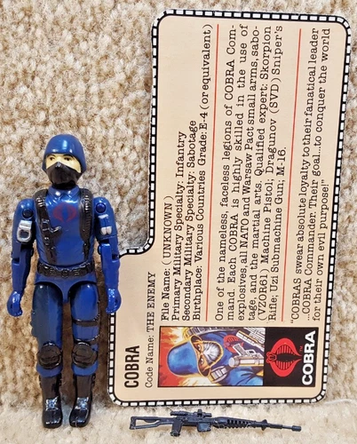 Complete Really Nice Vintage 1983 GI Joe Cobra The Enemy v1.5 Swivel Filecard