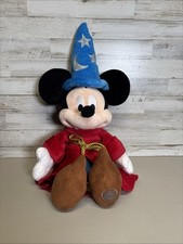 Disney Store Sorcerer Fantasia Mickey Mouse Plush 24  Wizard Toy Stamped