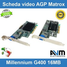 Scheda video AGP Matrox Millennium G400 RAM 16MB Retrocomputing Windows 95/98