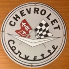 Corvette 11.25” Enameled Porcelain Metal Sign Ande Rooney Vintage NICE!