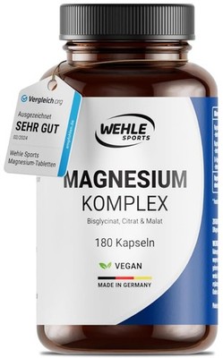 Magnesium 2250mg - 3-Fach Komplex - 180 Kapseln - Vegan