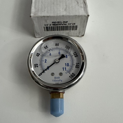 #ad #ad Gauges Pro 201L 254F Pressure Gauge 0 To 160 Psi 1 4 In Mnpt Stainless $14.99