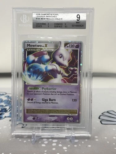 2008 POKEMON DP DIAMOND & PEARL LEGENDS AWAKENED #144 MEWTWO LV.X UR BGS 9
