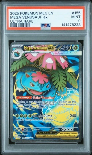 2025 POKEMON MEG EN-MEGA EVOLUTION ULTRA RARE #155 MEGA VENUSAUR EX PSA 9