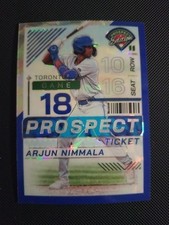 2024 Panini Prospect Edition Blue Cracked Ice Holo Arjun Nimmala Ticket #42