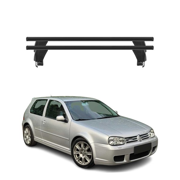 Menabo DachträGer GrundtäGer FüR VW Golf 2003-2008 3TüR 50Kg Alu Schwarz 2 Tlg-image
