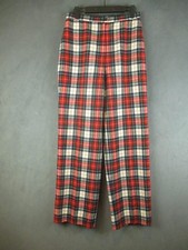 Vintage Pendleton Pants Youth 13 14 Plaid Wool High Waisted Tartan Made USA 70s