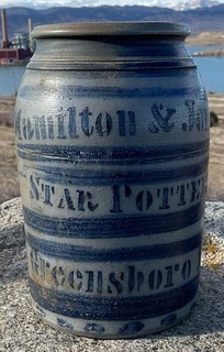 STONEWARE JAR CROCK HAMILTON & JONES STAR POTTERY GREENSBORO PENNSYLVANIA PA