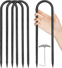 Trampoline Stakes Anchors High Wind 12''Ground Anchor Tent Stakes Heavy Duty, U
