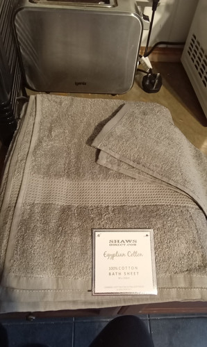 Shaws Egyptian Cotton Bath Sheet And A Flannel Grey Coloured