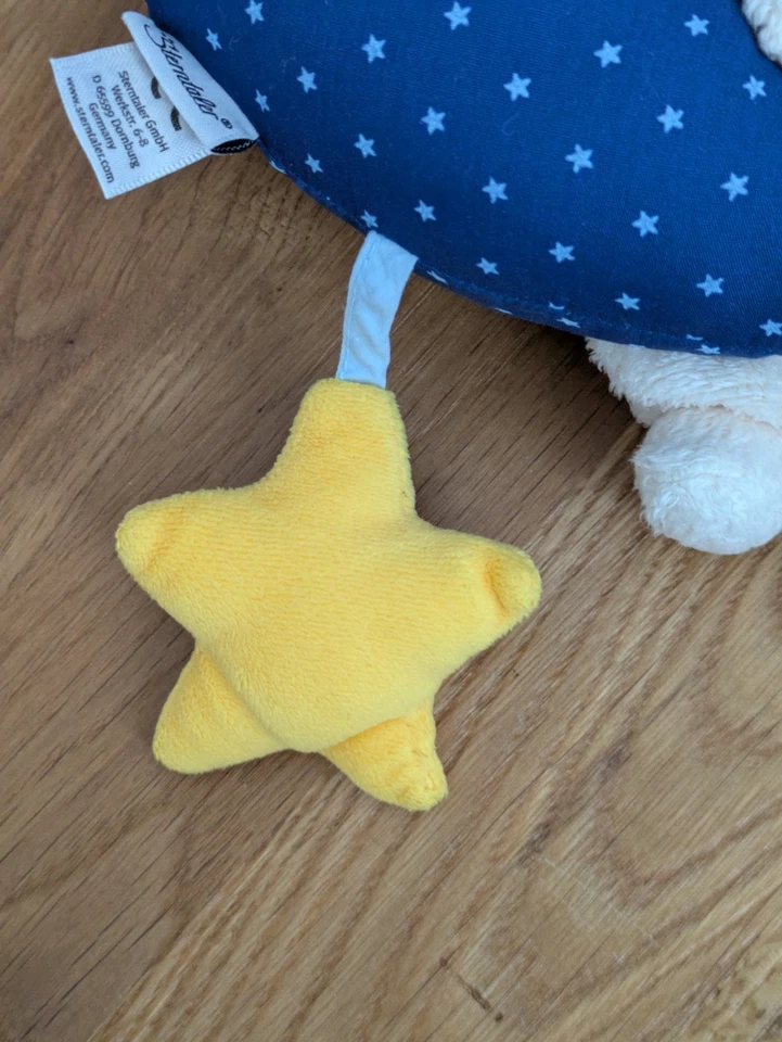 🧸 Sterntaler Spieluhr Schaf „Stanley“ mit Mond in Blau und Gelb - sehr gut 🌙 - Bild 4 von 4