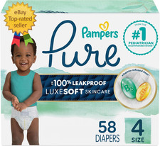 Pure Protection Baby Diapers Size 4 22-37 Lbs , 58 Count up to 100 Leakproof
