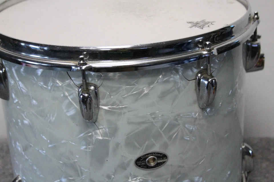 SLINGERLAND 70s Vintage 15 X 12 Rack Tom Drum Pérola Marinha 3 Camadas - Imagem 2 de 4