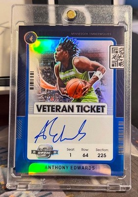 Anthony Edwards 2021-22 Panini Contenders Optic Veteran Ticket Auto /25