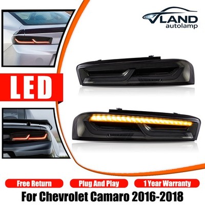 VLAND LED Tail Lights For Chevrolet Camaro 2016-2018 Smoked W/Sequential Turn