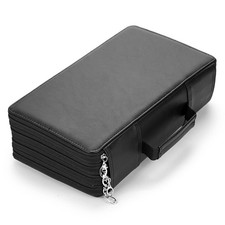 BTSKY 300 Slots Colored Pencil Organizer - Deluxe PU Leather Large, Black