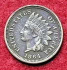 1864 Fattie CN IHP Indian Head 1c One Cent F/VF Fine / Very Fine