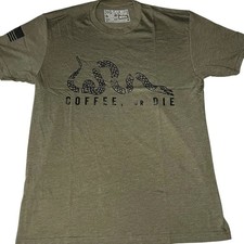 Men’s Graphic T-Shirt - Snake Design Miliary Green Shirt M - Black Rifle Coffee
