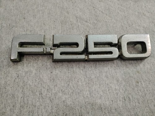 Ford F-250 Chrome Front Side Fender Emblem Badge Name Plate 87 88 89 90 91