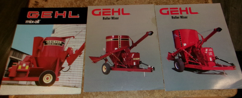 3-lot 1990's gehl roller mixers brochures see condition in very good shape used