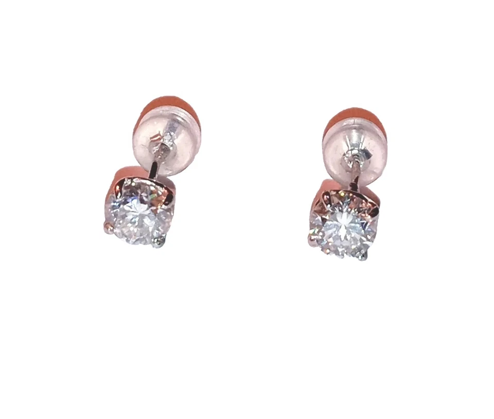 1 Ct VVS Moissanite Earrings Certified Lab created 10kt Solid White Gold New - Image 2 of 4