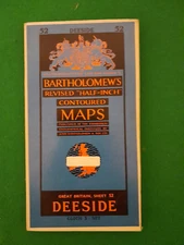 BARTHOLOMEWS  CLOTH  HALF-INCH CONTOURED MAP DEESIDE SHEET 52 C 1958