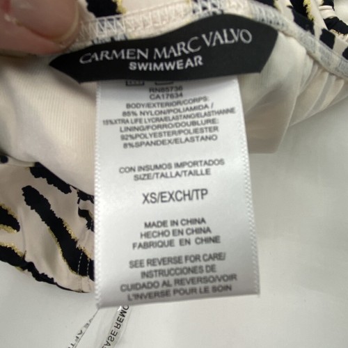 Carmen Marc Valvo Women's Printed Shirred Bikini Swim Bottoms Size XS - Picture 8 of 8