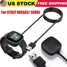 USB Charging Dock Station 3ft Cable Cord Fast Charger for Fitbit Versa 3 Sense