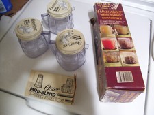 Vintage Set Of 3 Osterizer Mini Blend 1/2 Pt Containers In Box OLD STOCK 1981