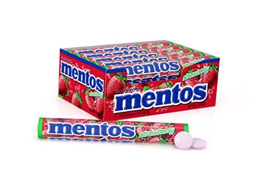 Chewy Mint Candy Roll, Non Melting, Party,15 Count (Pack of 1) Strawberry