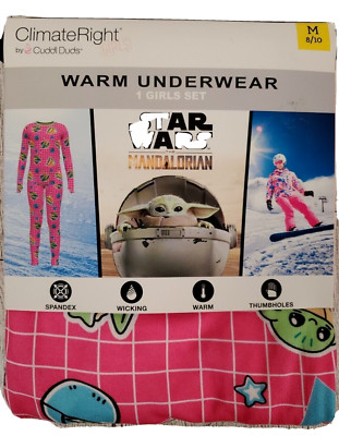 Disney Mandalorian Warm size M 8-10 Underwear Climate Right by Cuddl Duds Girls