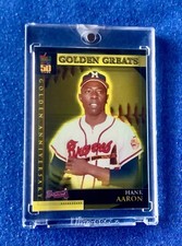 Hank Aaron Golden Greats 2000 Topps Baseball Topps Vault 1/1 50 Years Logo MINT