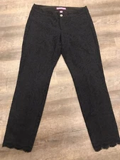 LILLY PULITZER Womens Kelly Lace Skinny Ankle Pant Onyx Paradise Found Lace SZ 6