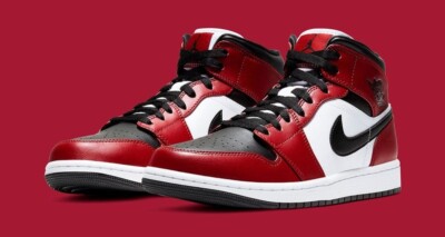 Nike Air Jordan 1 Mid Chicago Black Lost Toe High Low 554724