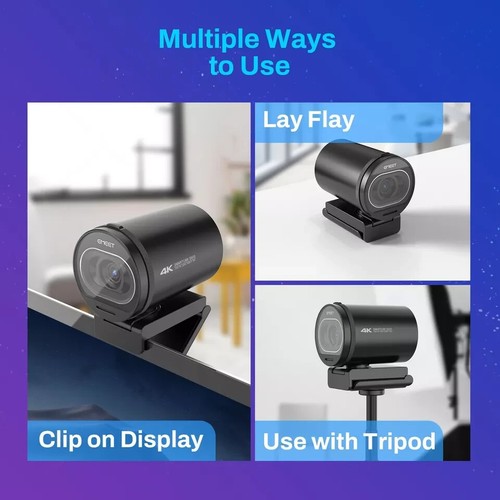Webcam 4K Streaming Web Camera 1080P 60FPS USB Camera EMEET S600 Autofocus Livin - Picture 6 of 7