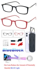 Portable Blue Light Blocking Anti Reflective Reading Glasses Lightweight Case