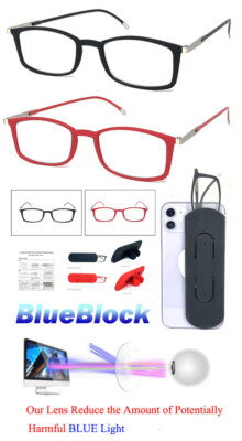 Portable Blue Light Blocking Anti Reflective Reading Glasses