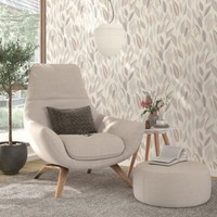 Vliestapete Grafisch BläTter Floral Ranken Weiß Grau Beige 10431-31 (3,28€/1Qm)